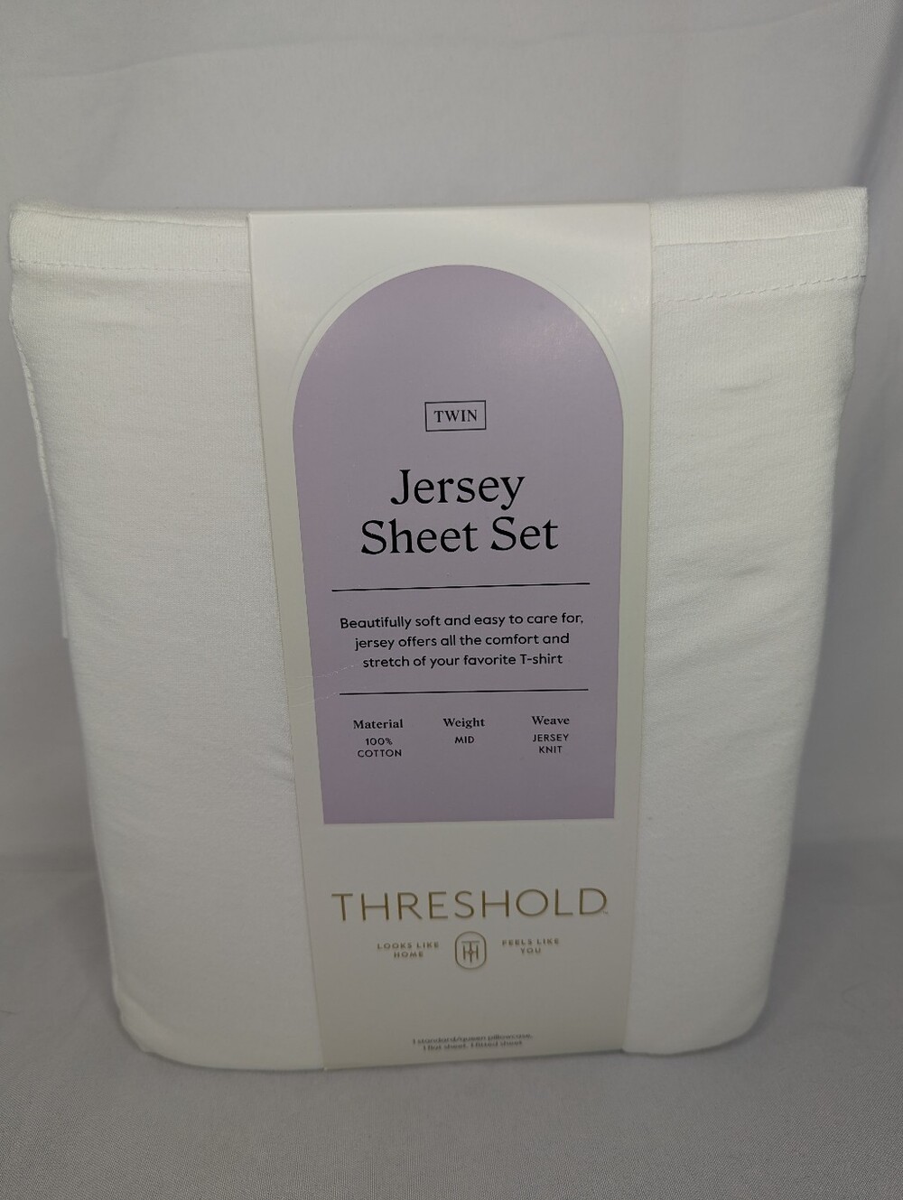 NWT Threshold Jersey Twin Cotton Sheet Set